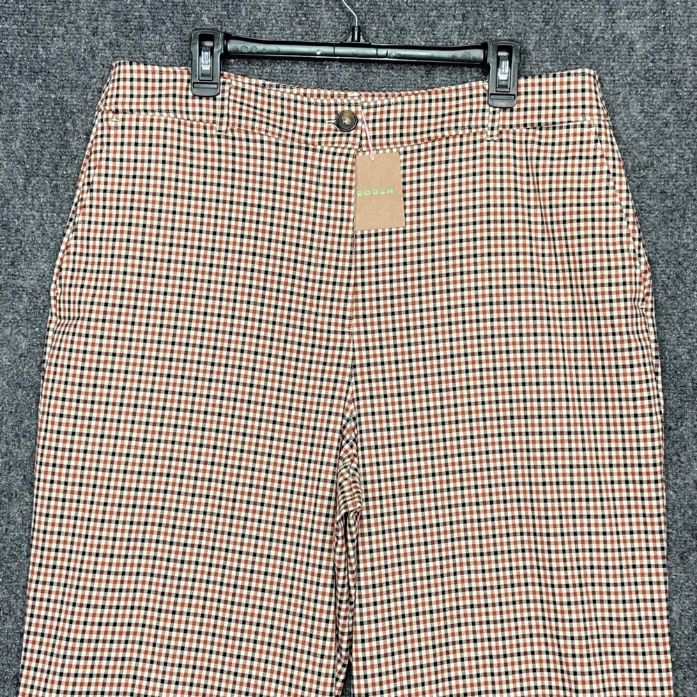 Boden Westbourne Women's US 14 Brown Plaid Wide Leg Pants‎ Trousers R0419 NWT - Picture 3 of 13